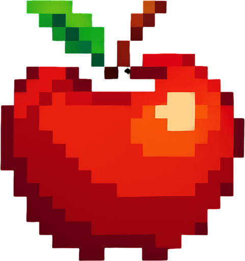 Quiero una manzana roja, en estilo 32 bits.
In-Game asset.  2d.  High contrast.  No shadows