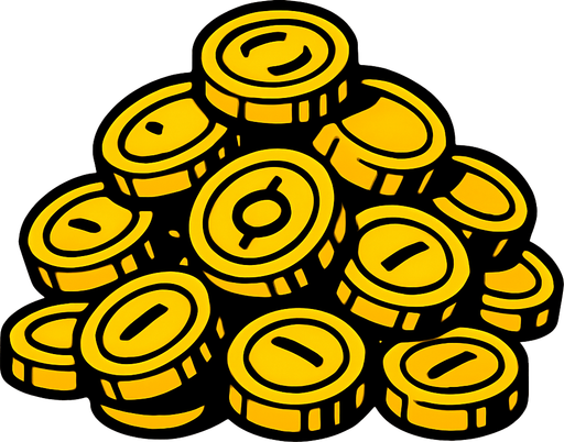 gold.
In-Game asset.  2d.  High contrast.  No shadows