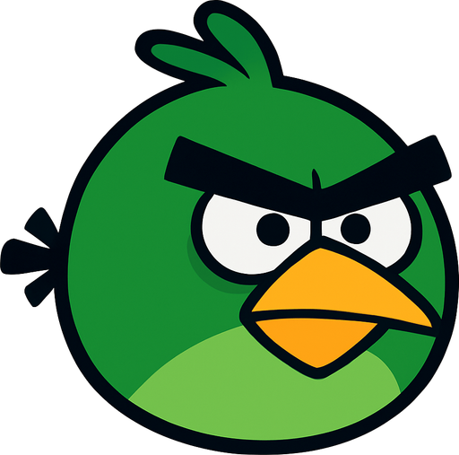 Yeşil angry birds olsun.
In-Game asset.  2d.  High contrast.  No shadows