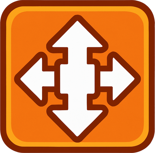 Movement button, item moving button.
In-Game asset.  2d.  High contrast.  No shadows
