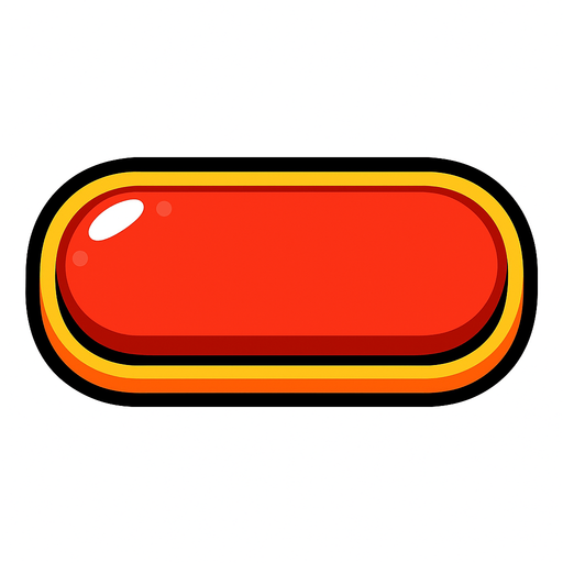 Botón de videojuegos sin nada escrito.
In-Game asset.  2d.  High contrast.  No shadows