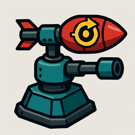 Homing bullet turret.
In-Game asset.  2d.  High contrast.  No shadows