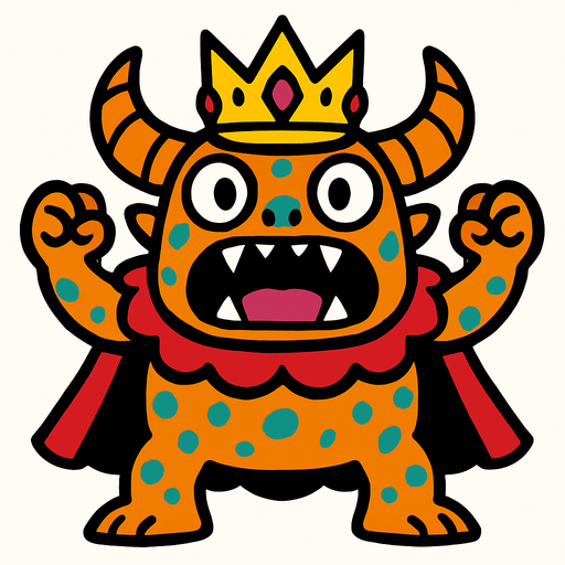 King monster.
In-Game asset.  2d.  High contrast.  No shadows
