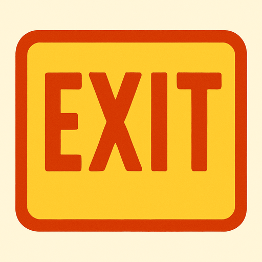 Exit.
In-Game asset.  2d.  High contrast.  No shadows