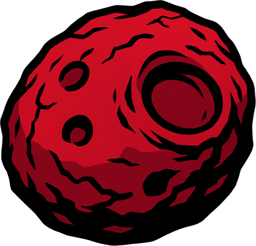 red meteor mall no flame effect.
In-Game asset.  2d.  High contrast.  No shadows