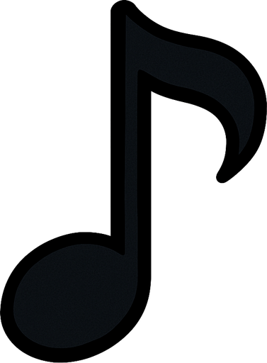 piano notası.
In-Game asset.  2d.  High contrast.  No shadows
