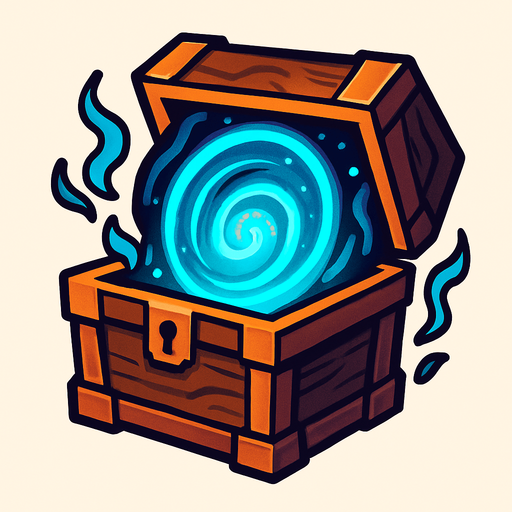 mytic portal in box.
In-Game asset.  2d.  High contrast.  No shadows