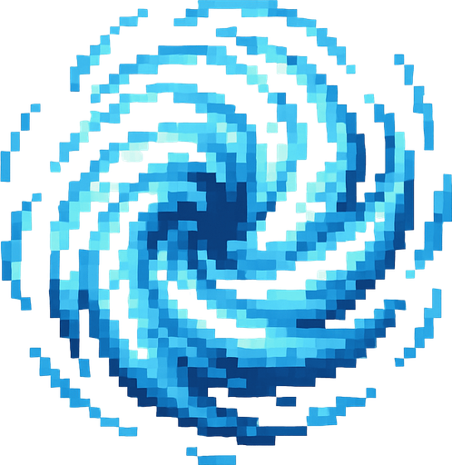 bola de viento de pixeles.
In-Game asset.  2d.  High contrast.  No shadows