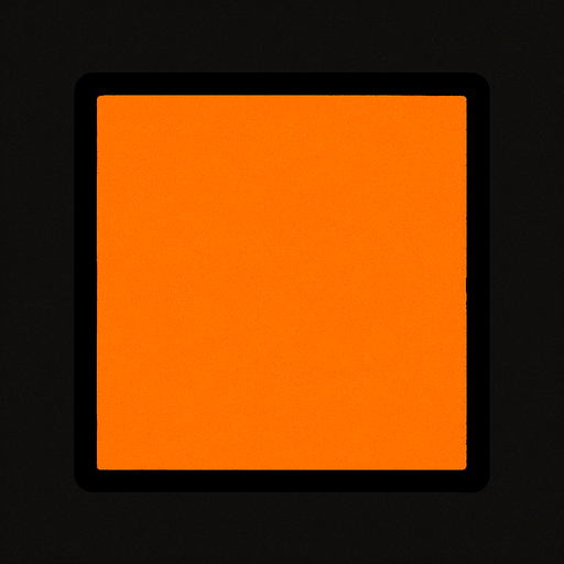 As un simple cuadrado naranja.
In-Game asset.  2d.  High contrast.  No shadows