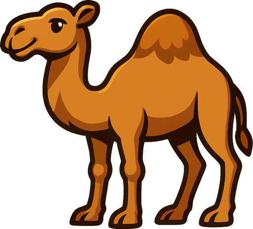 Camel.
In-Game asset.  2d.  High contrast.  No shadows