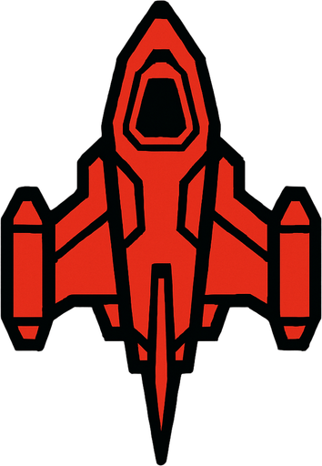 spaceship seen from up going down.
In-Game asset.  2d.  High contrast.  No shadows