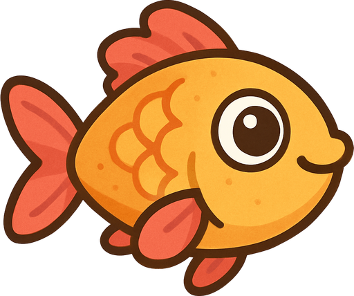 tatlı balık görseli. No background. Transparent background. Blank background. No shadows. 2d. In-Game asset. flat