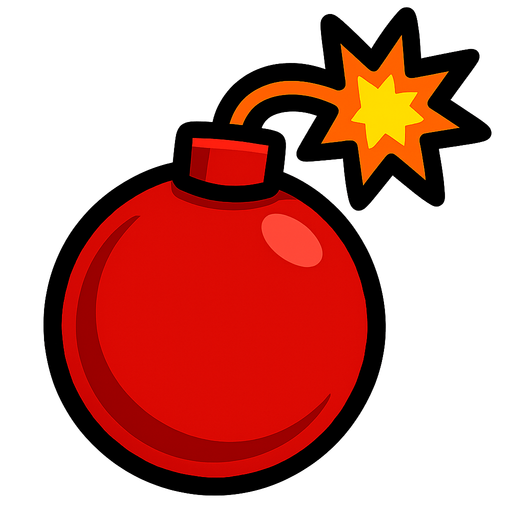 red bomb.
In-Game asset.  2d.  High contrast.  No shadows