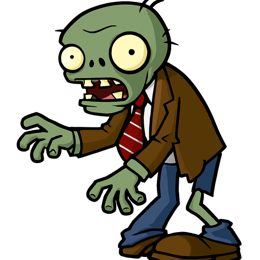 PLANT VS ZOMBİ DEKİ ZOMBİ.
In-Game asset.  2d.  High contrast.  No shadows