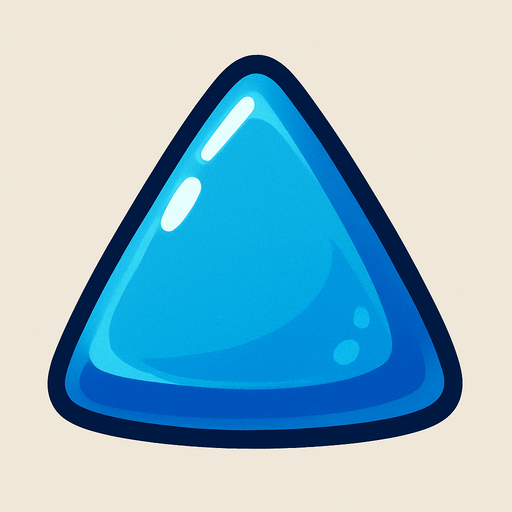 Edible triangular single blue candy.
In-Game asset.  2d.  High contrast.  No shadows