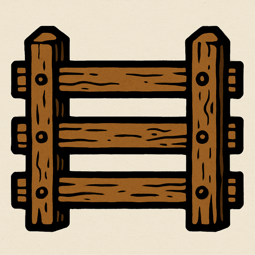 Fark fence.
In-Game asset.  2d.  High contrast.  No shadows