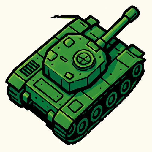 make a bird's eye view tank.
In-Game asset.  2d.  High contrast.  No shadows