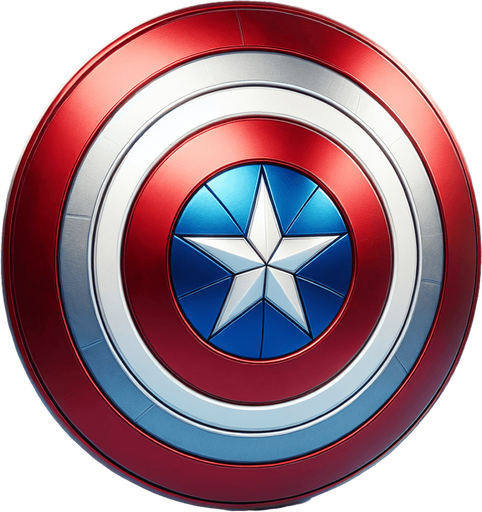 captain america shield.
Single Game Texture.  In-Game asset.  2d.  Blank background.  High contrast.  No shadows