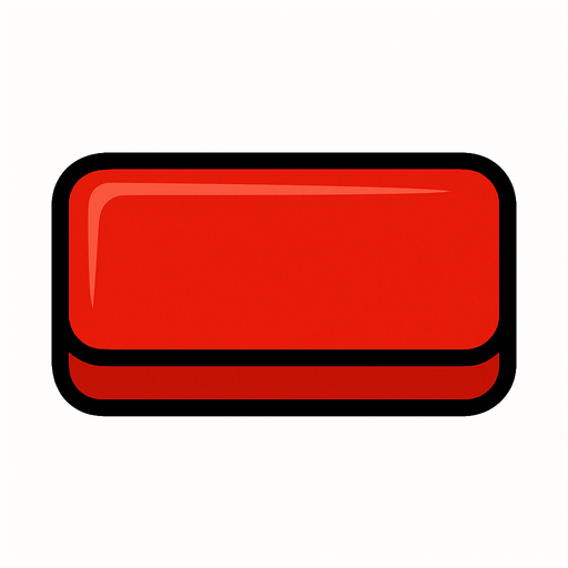 Red button rectangle.
In-Game asset.  2d.  High contrast.  No shadows