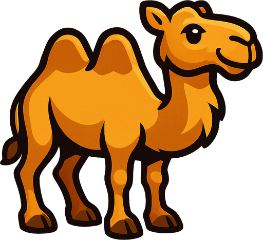 Camel.
In-Game asset.  2d.  High contrast.  No shadows