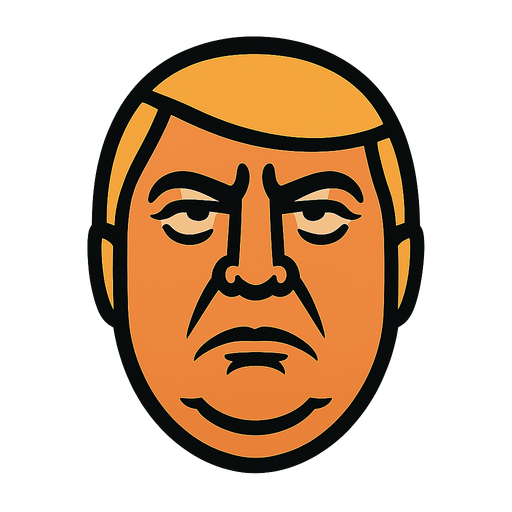 Trump face oval no hair.
In-Game asset.  2d.  High contrast.  No shadows