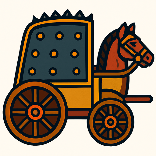 Kalkanlı Savaş Arabası.
In-Game asset.  2d.  High contrast.  No shadows