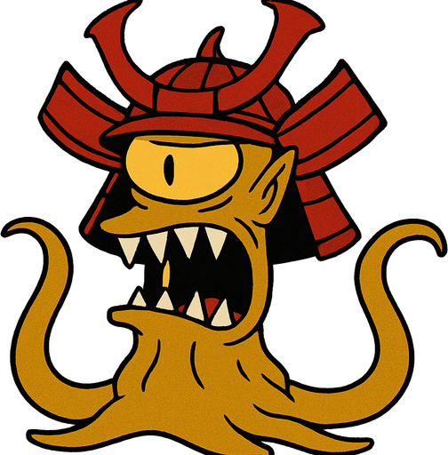 Make my character dark yellow and have a red samurai helmet