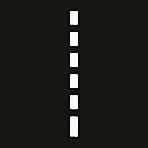 beyaz dikey trafik şeridi.
In-Game asset.  2d.  High contrast.  No shadows
