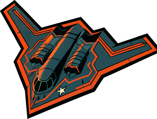 B-2 bombing jet.
In-Game asset.  2d.  High contrast.  No shadows