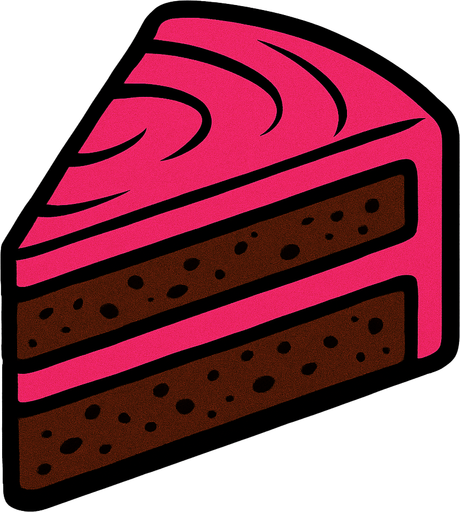 a quarter section of the cake viewed from above.
In-Game asset.  2d.  High contrast.  No shadows