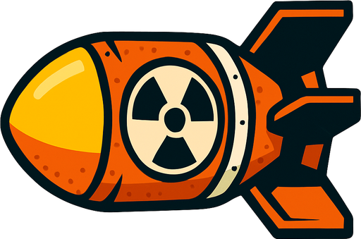 bomba nuclear.
In-Game asset.  2d.  High contrast.  No shadows