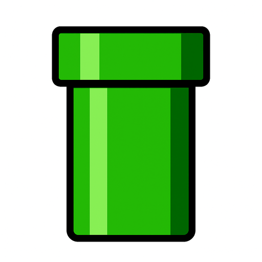 Green pipe.
In-Game asset.  2d.  High contrast.  No shadows