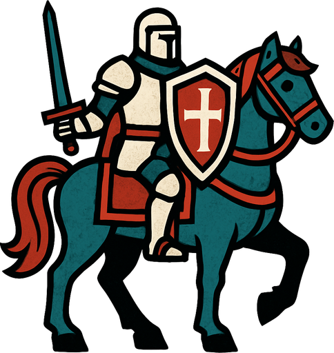 knight with horse.
In-Game asset.  2d.  High contrast.  No shadows