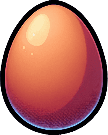 egg. Single Game Texture. In-Game asset. 2d. Blank background. High contrast. No shadows.