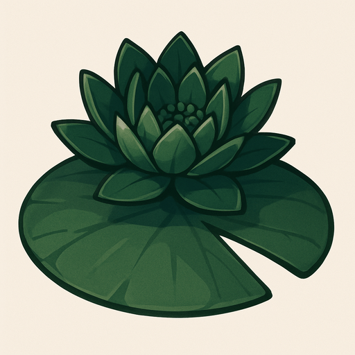 Dark green water lily.
In-Game asset.  No shadows