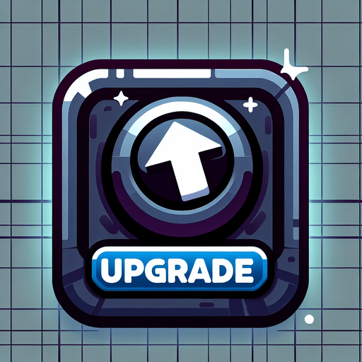 Upgrade button.
Single Game Texture.  In-Game asset.  2d.  Blank background.  High contrast.  No shadows