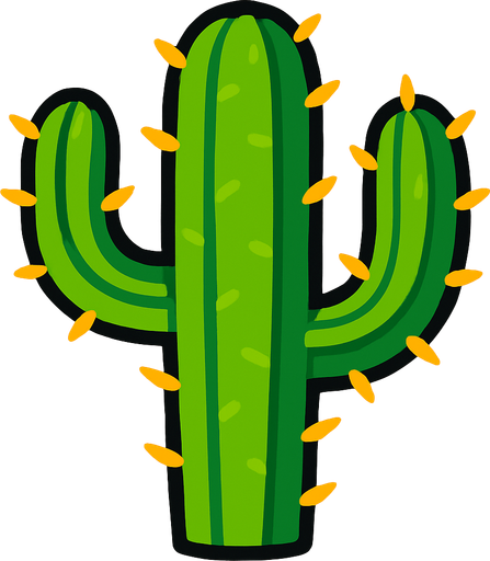 cactus 2d.
In-Game asset.  2d.  High contrast.  No shadows