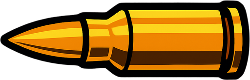 sniper bullet.
In-Game asset.  2d.  High contrast.  No shadows