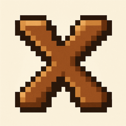 2d pixel art high quality, brown X.
In-Game asset.  2d.  High contrast.  No shadows