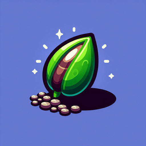 An ungerminated plant seed..
Single Game Texture. In-Game asset. 2d. Blank background. High contrast. No shadows.