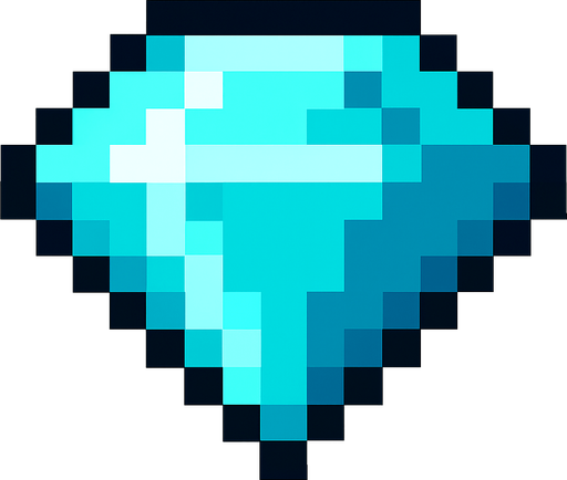 2d pixel bir elmas.
In-Game asset.  2d.  High contrast.  No shadows