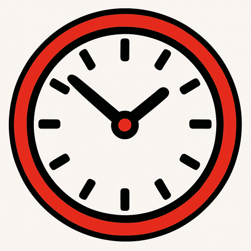 Red clock.
In-Game asset.  2d.  High contrast.  No shadows