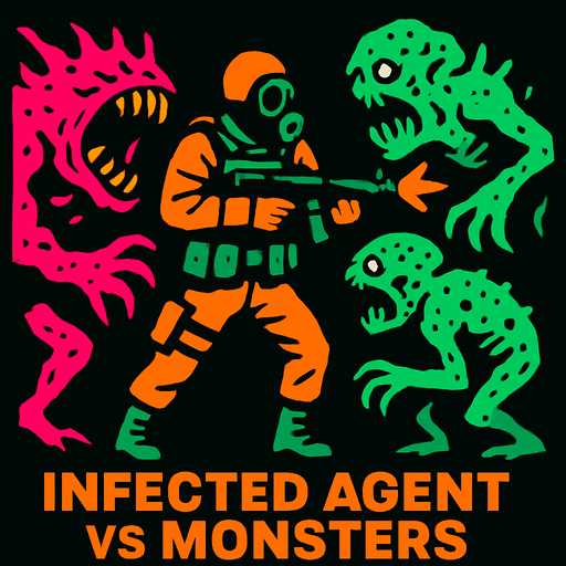 INFECTED AGENT VS MONSTERS.
In-Game asset.  2d.  High contrast.  No shadows