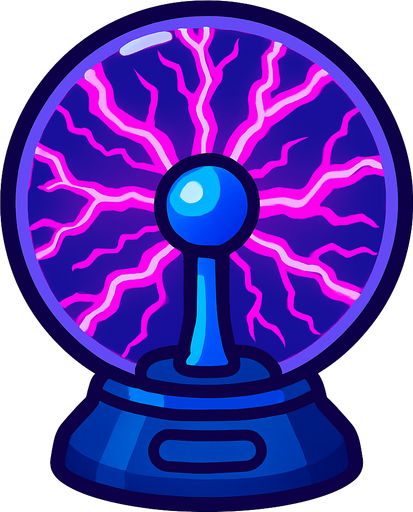 Plasma ball.
In-Game asset.  2d.  High contrast.  No shadows