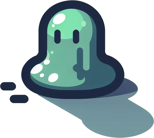 Un slime de sombra RPG con estilo suave y simple.
Single Game Texture.  In-Game asset.  2d.  Blank background.  High contrast.  No shadows