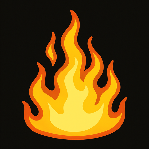 Fire.
In-Game asset.  2d.  High contrast.  No shadows