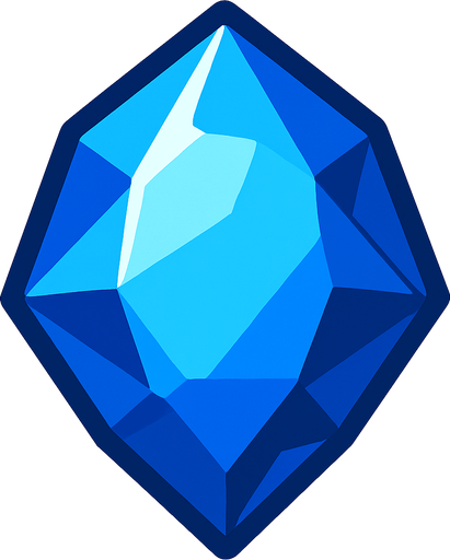 blue gem.
In-Game asset.  2d.  High contrast.  No shadows