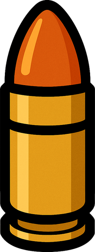 bullet.
In-Game asset.  2d.  High contrast.  No shadows