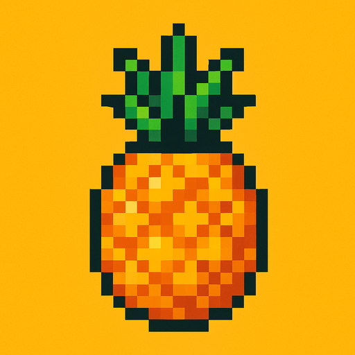 8 bit pineapple.
In-Game asset.  2d.  High contrast.  No shadows