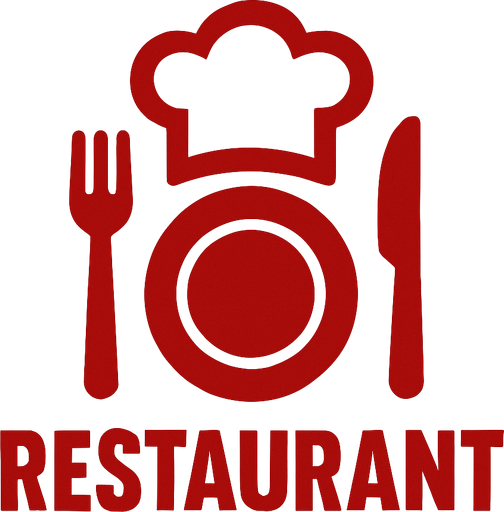 Restoran logosu.
In-Game asset.  2d.  High contrast.  No shadows